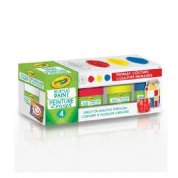 CRAYOLA - 4 PEINTURE 126 ML, ACRYLIQUE PRIMAIRE